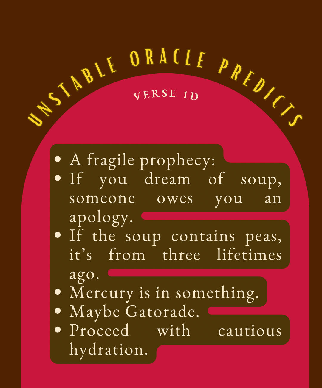 Unstable oracle predicts🔮🔮🔮 Classified Oracle 🕯️ 🕯️